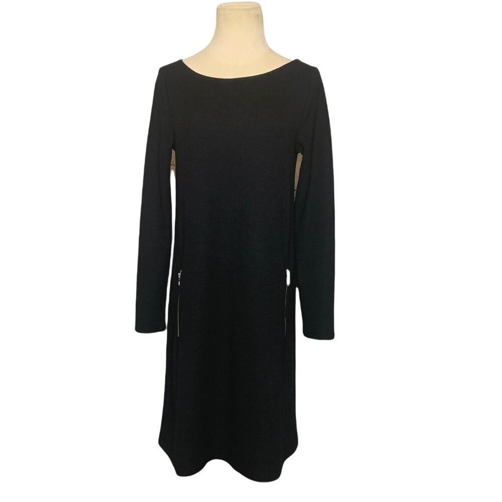 Gap black long sleeves zipper pockets mini dress size small